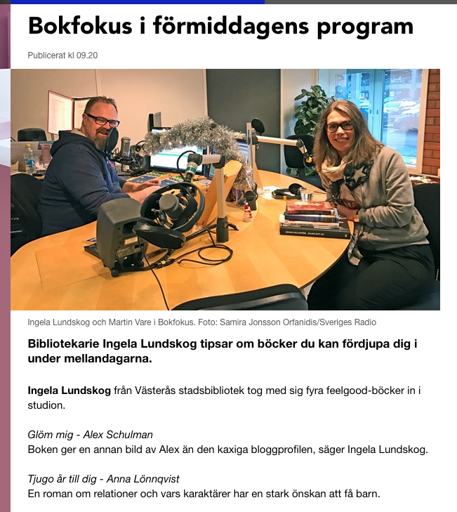 Bokprat i Radio P4 Västmanland 